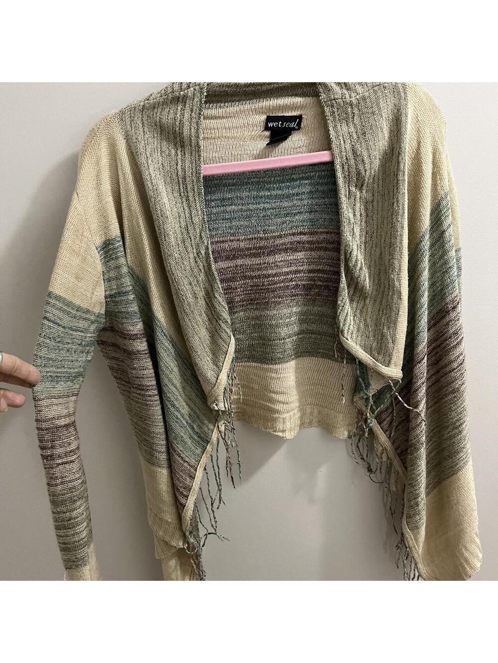 Wet Seal multicoloured cardigan with fringe #boho #festival